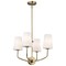 Nuvo Cordello 4-Light Chandelier Vintage Brass Etched White Opal Glass 60/7884 - alternate 4